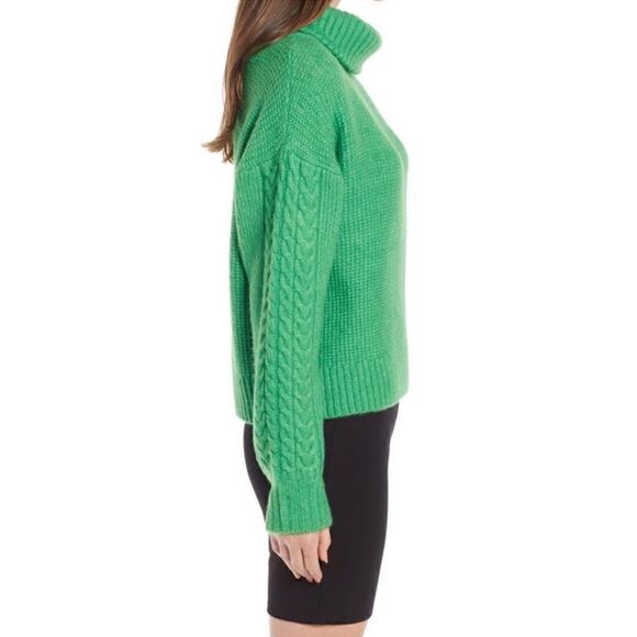 SOMETHING NAVY Turtleneck Sweater Green Women’s Size Large - Picture 3 of 10